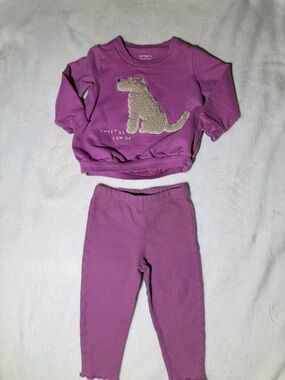 NWOT Carter's Lilac Two-Piece Set with Dog Applique